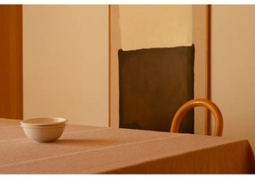 Ľanový obrus Venla 150x300, škoricovo-biely