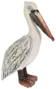 Záhradná figúrka z polyresinu Pelican, 29 cm, biela