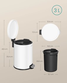 Odpadkový koš Jelis 3 L bílý