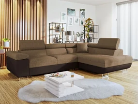 Rohová rozkladacia pohovka Torezio, Dostupné poťahy: Soft 066 + Lux 03 ekokoža, Strana: pravá
