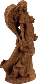 Dekoratívna hrdzavá figúrka anjel s holubicou - 12*10*23 cm