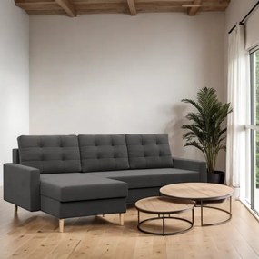 Rohová rozkladacia sedačka BLANK Comfort sivá