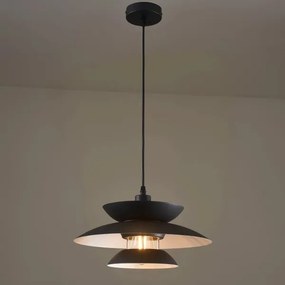Luster na lanku BERIT 1xE27/20W/230V čierna