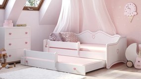 Detská posteľ s výsuvným lôžkom Emka II Farba: Biela + Ružová