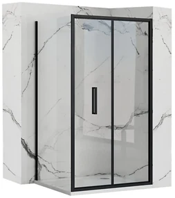 Rea Rapid Fold, sprchovací kút so skladacími dverami 100x100cm, číre sklo, čierny profil, KPL-09906