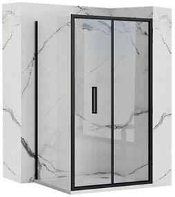 Rea Rapid Fold, sprchovací kút so skladacími dverami 100x100cm, číre sklo, čierny profil, KPL-09906