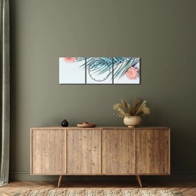 Obraz kytice (s hodinami) (90x30 cm)