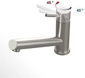 VILLEROY &amp; BOCH Como Shower páková drezová batéria s výsuvným výtokom, výška výtoku 120 mm, oceľ nerezová kartáčovaná, 925200LC