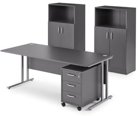 Kancelárska zostava Flexus: stôl + kancelársky kontajner + 2 skrinky