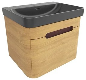 Kúpeľňová skrinka s umývadlom SAT Fusion 57,5x43x45 cm dub medový mat SATFUSION60DMBKM, 1 ks