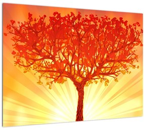 Sklenený obraz - Strom v žiari slnka (70x50 cm)