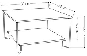 Konferenčný stolík MARBO 45x80 cm šedá