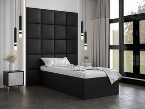 Jednolôžková posteľ s čalúneným čelom 90 cm Brittany 3 (čierna matná + čierna) (s roštom). Vlastná spoľahlivá doprava až k Vám domov. 1045979