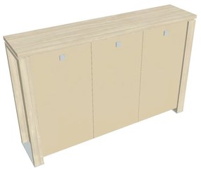 Stredná skriňa Verno+ S 200 x 46 x 130 cm, sklenené dvere, agát / vanilka