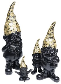 Gnome Meditation dekorácia 19 cm čierna/zlatá