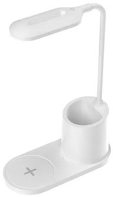 Stolná lampa Platinet 3 W, bezdrôtové nabíjanie, biela