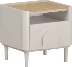 Nočný stolík Amilio 50 cm na nožičkách - kašmírová / dub olejovaný