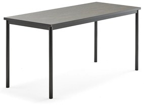 Stôl SONITUS, 1600x700x760 mm, linoleum - tmavošedá, antracit