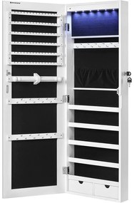 LED Skrinka na šperky, na stenu/dvere, biela