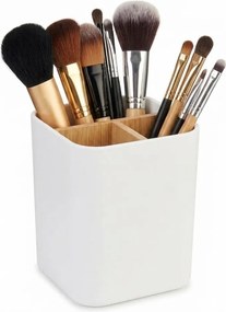 Arte Regal Kozmetický stojan s 3 prepážkami - na make-up, štetce, kefky BERILO, biely