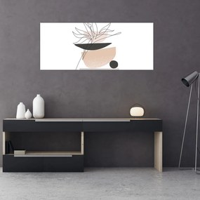 Obraz - Line art kvety N⁰1 (120x50 cm)