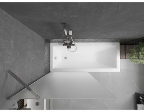 Mexen Next, vaňová zástena 1-krídlová 90 x 150 cm, fixné krídlo, 6 mm námraza sklo, chrómový profil, 895-090-000-00-30-01