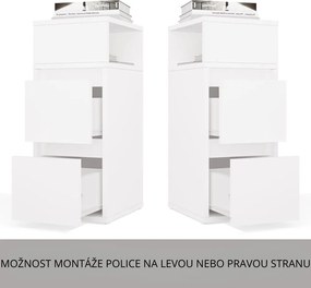 Noční stolek York 27 cm bílý
