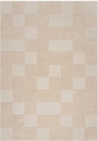 Ručne všívaný vlnený koberec's reliéfnou štruktúrou Checkerboard