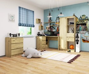 Rohový písací stôl B16 124 cm dub artisan ľavý