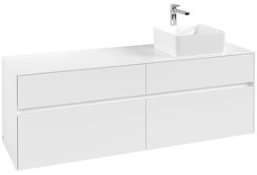 VILLEROY &amp; BOCH Collaro závesná skrinka pod umývadlo na dosku (umývadlo vpravo), 4 zásuvky, 1600 x 500 x 548 mm, White Matt, C05100MS