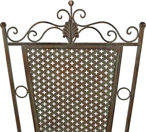 Zeleno-hnedá antik kovová bistro stolička Zio - 43*45*96 cm