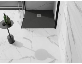 Mexen Stone+, štvorcová vanička z minerálneho kompozitu 70 x 70 cm, antracitová, 44717070