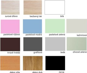 Detská poschodová posteľ z masívu borovice KAREL so šuplíkmi - 200x90 cm