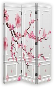 Ozdobný paraván Kvetoucí třešeň Japonsko - 110x170 cm, trojdielny, klasický paraván