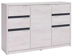 Komoda Verdek K3D4SZ VD02, Farby: dub monastery / dub monastery + čierny lesk