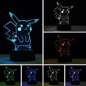 3Dmix 3DL-DRGB021 – 3D LED nočná lampa - Pikachu (Pokémon) (Dual RGB)