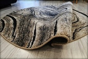 HU Okrúhly Hnedý moderný koberec Loft 260 vzor dreva