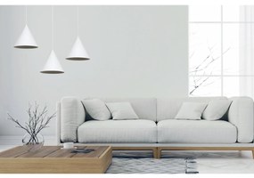 Závesné svietidlo Soho, 3x biele kovové tienidlo, (fi 25cm)