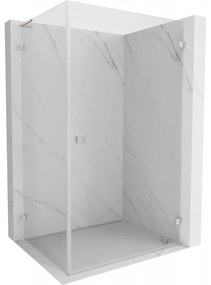 Mexen Lunar-B L výklopný sprchový kút pravý 100 x 80 cm, číre sklo, brúsená oceľ, 832L-100-080-97-00-P