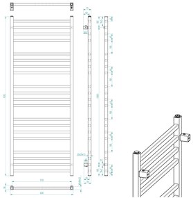 Sapho Sapho, METRO vykurovacie teleso 600x1510 mm, čierna matná, IR420TB