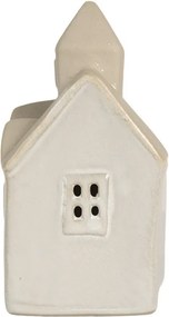 Béžový keramický svietiaci LED domček - 9*6*12 cm