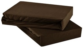 Plachta posteľná tmavohnedá jersey EMI, Plachta 180x220