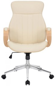 Design-Shop Kancelárska stolička Melilla - drevo natura - Krémová