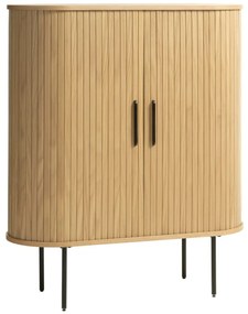 Skrinka v dekore duba s posuvnými dverami v prírodnej farbe 100x118 cm Nola – Unique Furniture