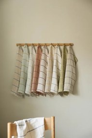 Ľanová utierka Kokki 48x70, biela-ľan-modrá