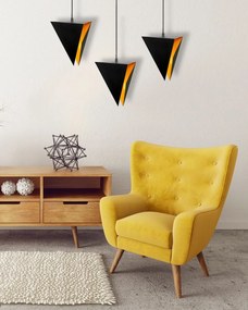 Toolight - Trojuholníková stropná lampa 3xE27 APP254-3CP, čierna, OSW-08009
