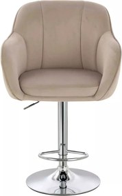 LuxuryForm DESIGN Barová stolička AVOLA VELUR na striebornom tanieri - latte