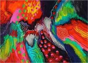 Sklenený obraz abstraktné - farby (70x50 cm)