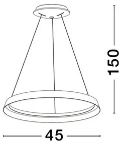 LED stmievateľný biela dizajnový luster Ormi 45