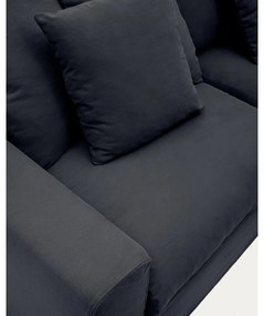 Antracitová ľanová pohovka 340 cm Nora – Kave Home